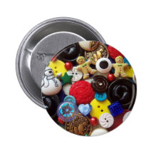 Snowman and Gingerbread Men Buttons
