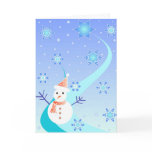 Snowman and stars - Card