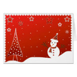 Snowman and tree - Card