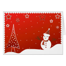Snowman and tree - Card