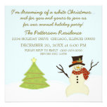 Snowman and Tree Christmas Party Invite