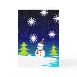 Snowman and trees - Card