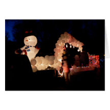 Snowman at the Electric Light Parade Card