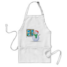 Snowman at the Window Aprons