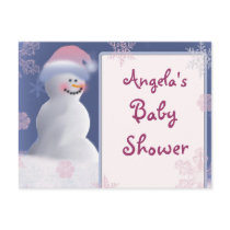 Snowman Baby Shower Invitation Postcard