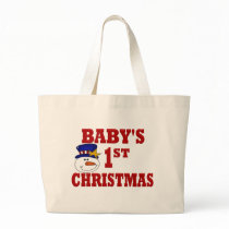 Snowman Baby's 1ST Christmas Tote Bags