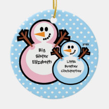 Snowman Big Sister Christmas Ornament