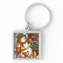 Snowman Birds and Puppy Keychains