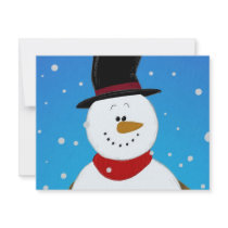 Snowman - Blue Personalized Invitation