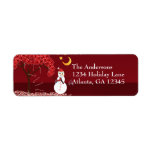 Snowman Candycane Tree on Deep Burgundy