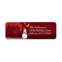 Snowman Candycane Tree on Deep Burgundy