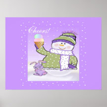 Snowman Cheers Poster template