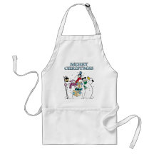 Snowman Christmas Carolers Apron