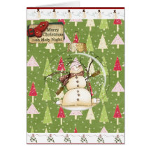 Snowman Christmas greeting card