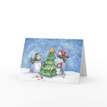 Snowman Christmas Holiday Card