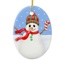 Snowman Christmas Ornament with Candy Cane ornaments