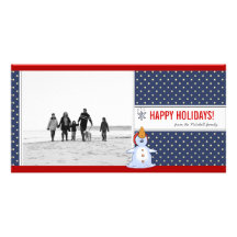 Snowman Christmas Photo Card
