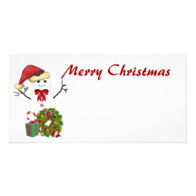 Snowman Christmas Photo Greeting Card
