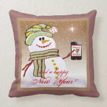 Snowman Christmas pillow
