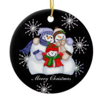 Snowman Christmas Snowflakes Ornament