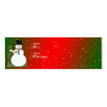 Snowman Christmas Tag Card Business Card Templates