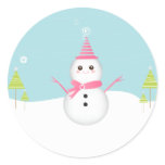 Snowman Cupcake Topper Stickers