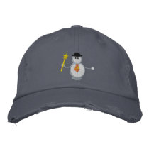 Snowman Embroidered Baseball Caps