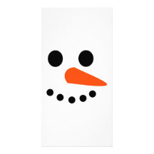 Snowman Face Custom Photo Card