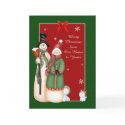 Snowman Family Christmas Greeting cards