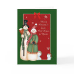 Snowman Family Christmas Greeting cards