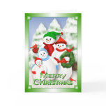 Snowman Family Christmas Greeting Card