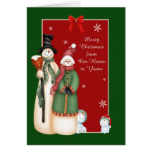 Snowman Family Christmas Greeting Cards