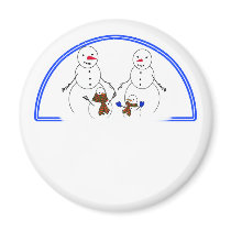 Snowman Family Refrigerator Magnet
