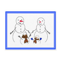 Snowman Family Post Card