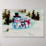 Snowman Family Poster