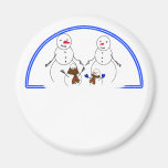 Snowman Family Refrigerator Magnet