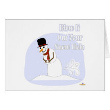 Snowman Farting Blow It Out Your Snow Hole Blue Greeting Cards