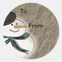 snowman gift tag sticker