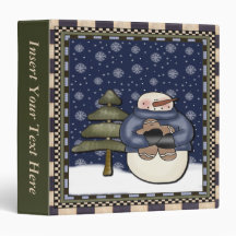 Snowman Gingerbread Avery Binder