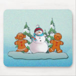 SNOWMAN & GINGERBREAD KIDS by SHARON SHARPE Mouse Pad