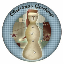 Snowman Greetings Ornament Photo Cut Out