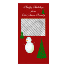 Snowman Greetings Photo Card Template