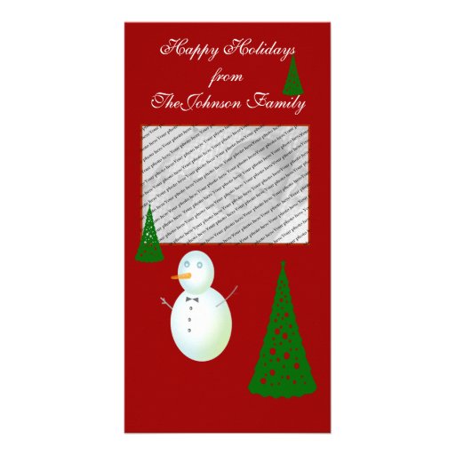 Snowman Greetings Photo Card Template