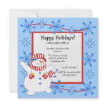 Snowman Happy Holiday Christmas Party Invitation