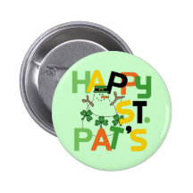 Snowman Happy St. Pat's Day Tshirts and Gifts Pin