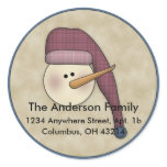 Snowman Holiday D2 Return Address Labels stickers