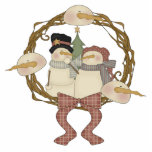 Snowman Husband and Wife Ornament Photo Sculpture