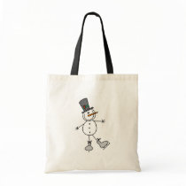 Snowman Ice Skating Tote Bag