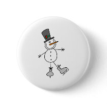 Snowman Ice Skating Pin
