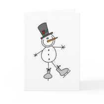 Snowman Ice Skating Cards